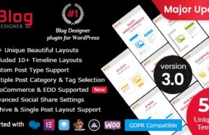 Blog Designer PRO for WordPress 3.4.6 Plugin Free Download